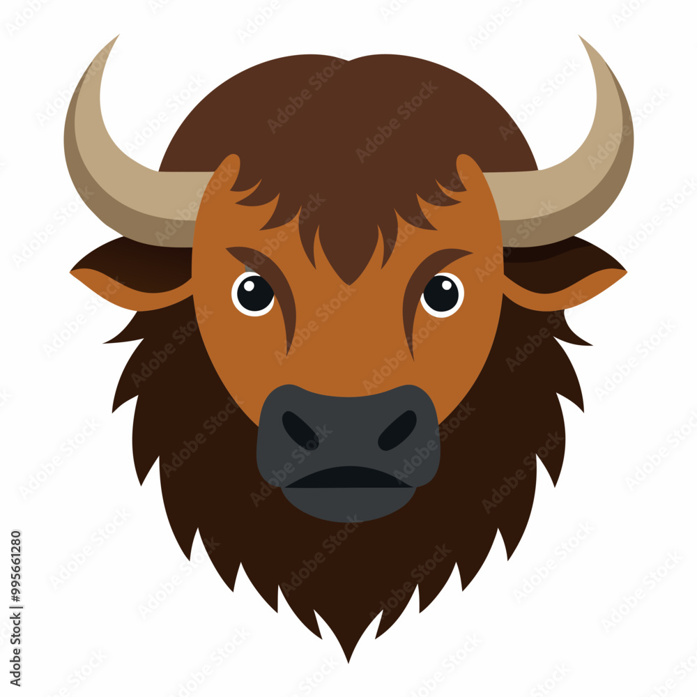 Bison Head Vector Illustration Bison Head Vector Illustration