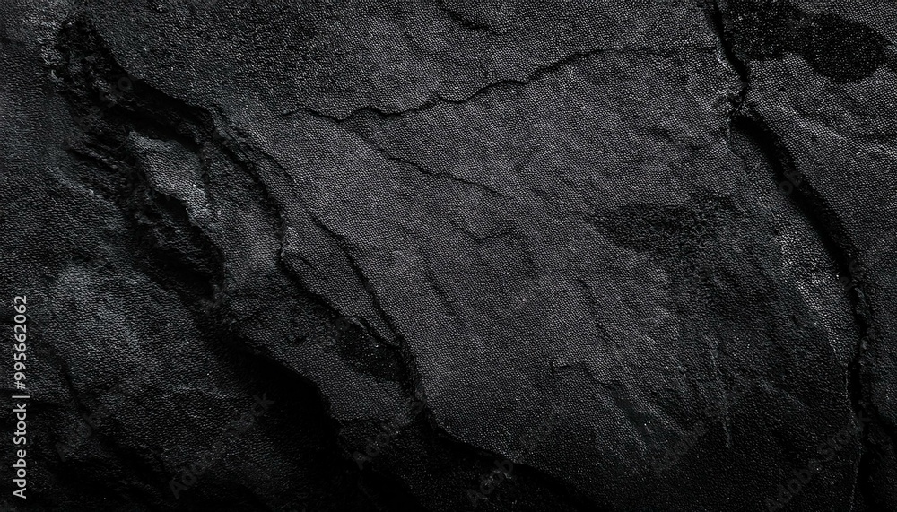 Obraz premium Black-white stone texture. Rock surface. Close-up. Like an old rough concrete wall. Dark gray grunge background. Template. Backdrop. Wide banner.