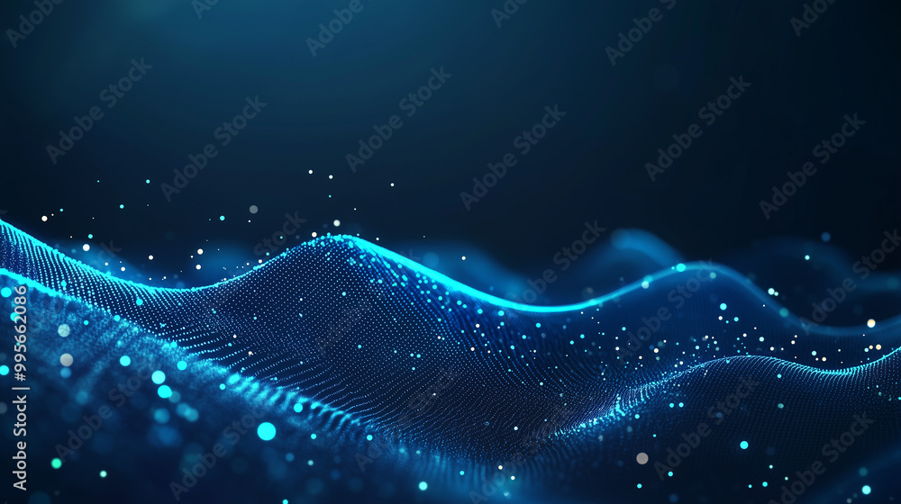 Abstract blue background with glowing particles and dots. Futuristic wallpaper for design. Big data concept. Abstract blue background with glowing particles and dots. Futuristic wallpaper for design. Big data concept.