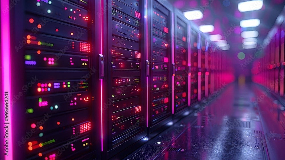 Working Data Center Full of Rack Servers and Supercomputers, Modern Telecommunications, Artificial Intelligence, Supercomputer Technology Concept.3d rendering,conceptual image Working Data Center Full of Rack Servers and Supercomputers, Modern Telecommunications, Artificial Intelligence, Supercomputer Technology Concept.3d rendering,conceptual image