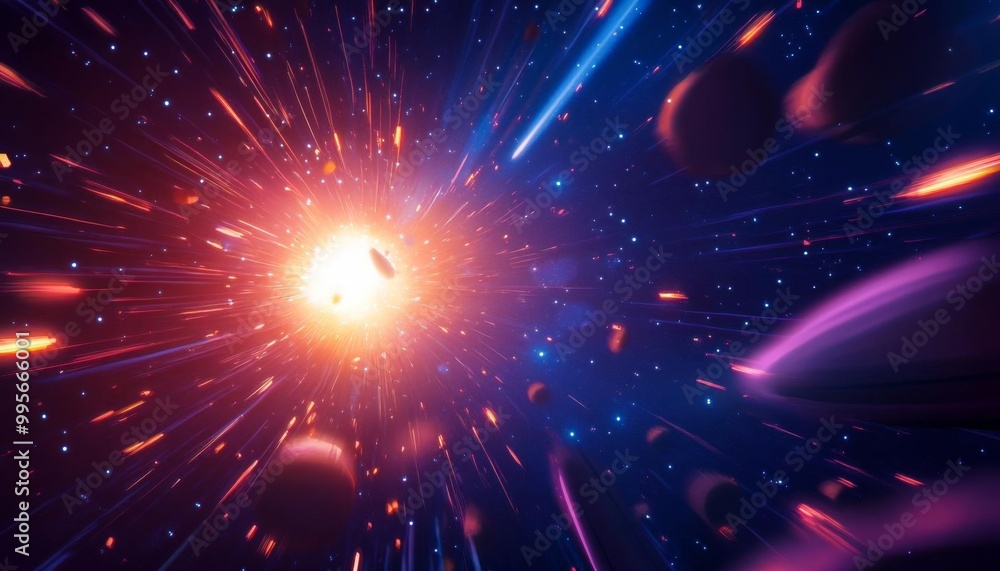 Naklejka premium Retro Retro Futurism Perspective