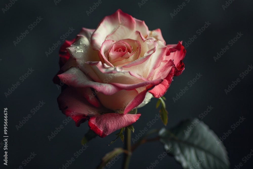 Naklejka premium Half painted rose
