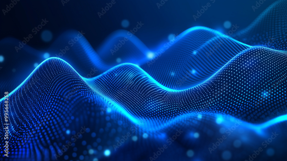 Abstract blue background with glowing particles and dots. Futuristic wallpaper for design. Big data concept. Abstract blue background with glowing particles and dots. Futuristic wallpaper for design. Big data concept.