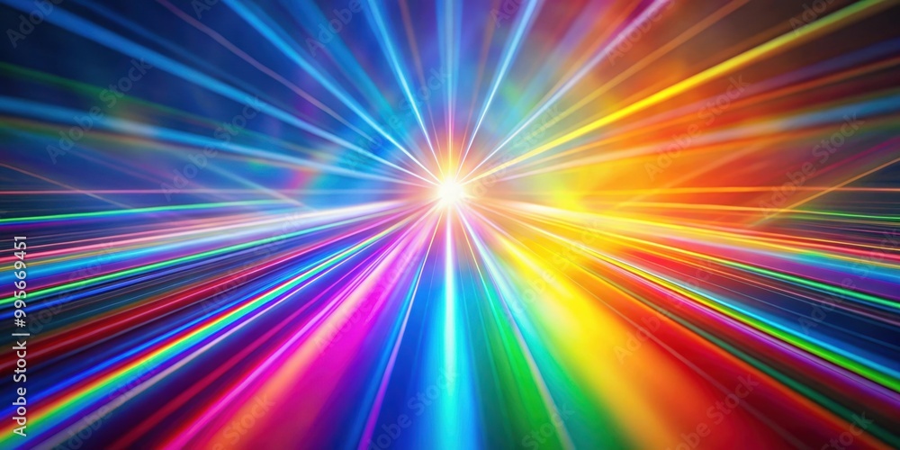 Rainbow light rays flashing and glowing on abstract holographic background Rainbow light rays flashing and glowing on abstract holographic background