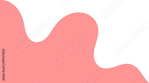 Peach wavy corner suitable for background, layout, banner. Fluid corner illustration