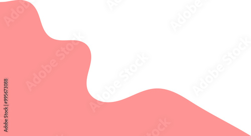Peach wavy corner suitable for background, layout, banner. Fluid corner illustration