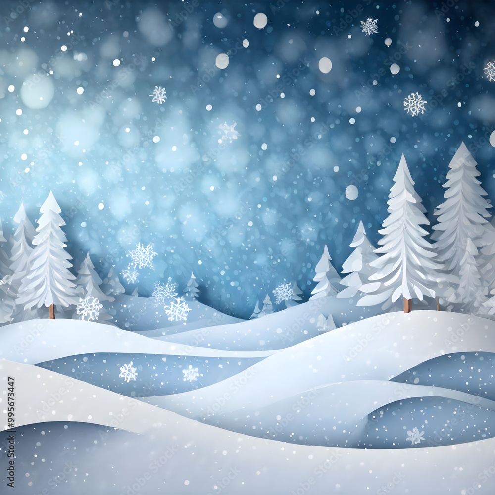 Obraz premium 눈 내리는 겨울 풍경 (a snowy winter scene)