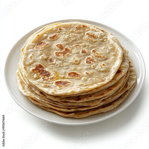 A stack of traditional Indian flatbread parathas photo