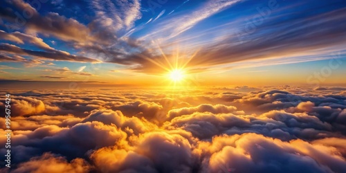 Beautiful sunrise cloudy sky from an aerial view, sunrise, clouds, aerial view, nature, beauty, peaceful, morning