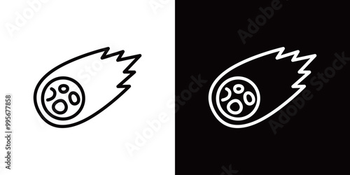 隕石のシンプルなラインアイコン