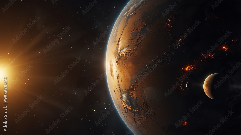 a planet with a star in the middle of it a planet with a star in the middle of it