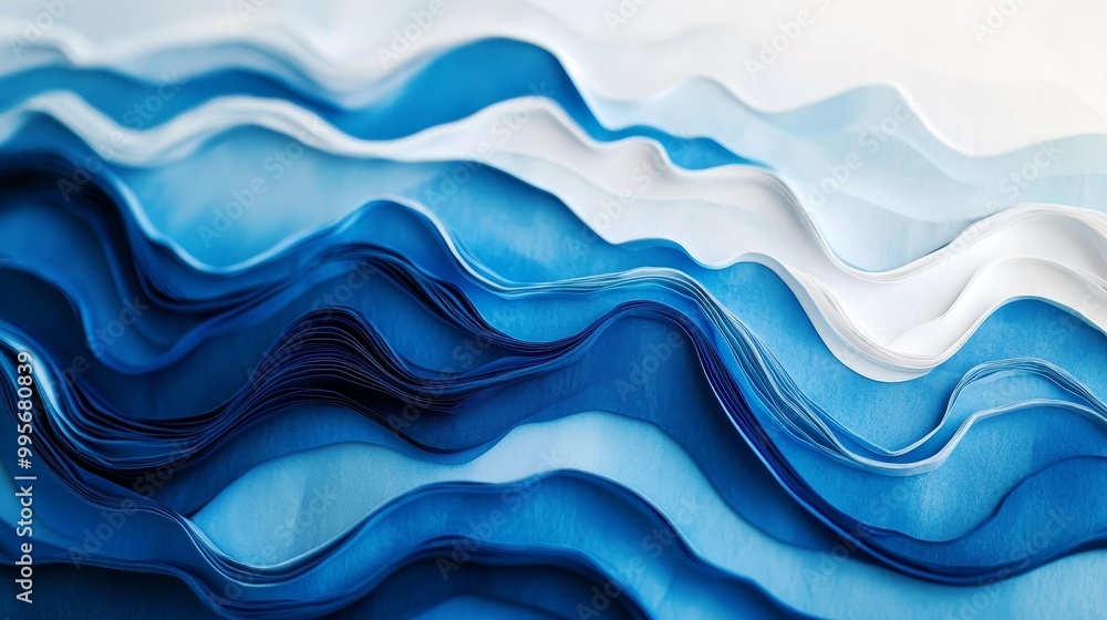 Abstract Blue Paper Wave, Blue, Paper, Abstract Abstract Blue Paper Wave, Blue, Paper, Abstract