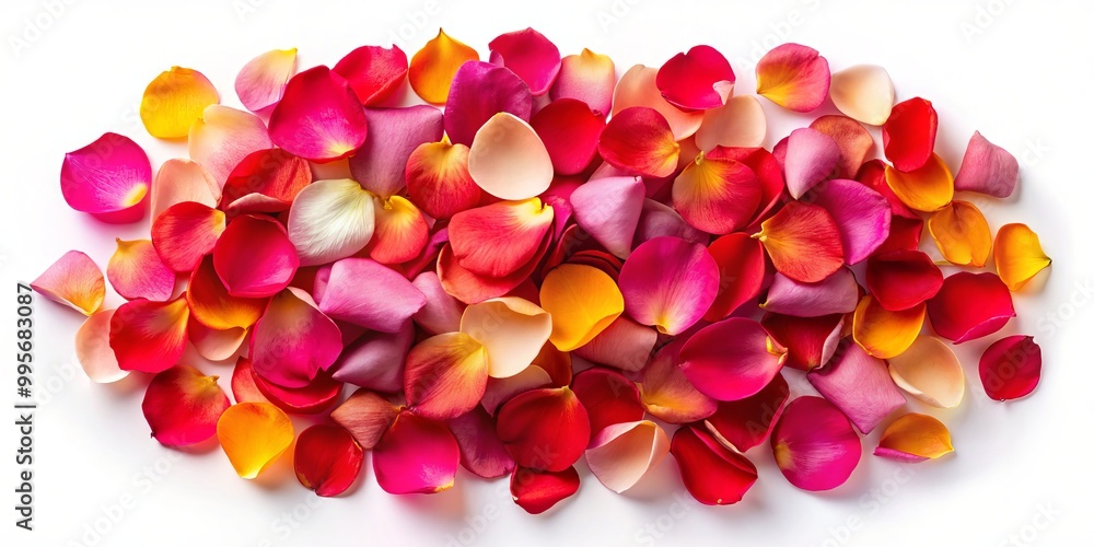 Delicate rose petals set against a white backdrop, ideal for floral designs and romantic themes, bringing elegance and Delicate rose petals set against a white backdrop, ideal for floral designs and romantic themes, bringing elegance and