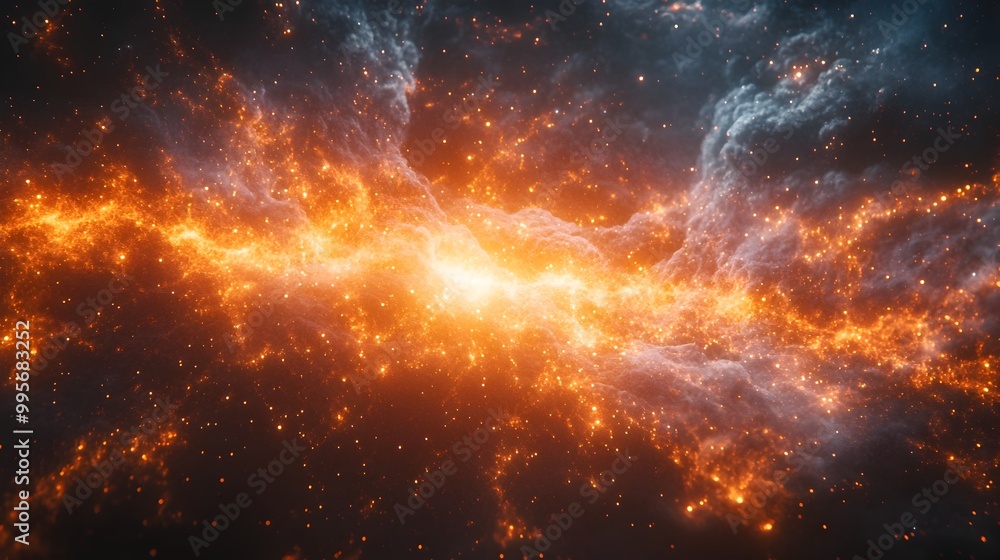 Obraz premium Captivating Quantum Realm with Dynamic Particles Interacting in Energetic Web