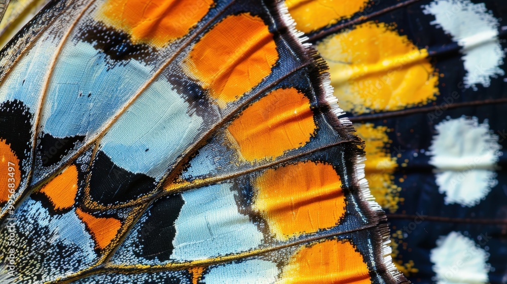 Butterfly Wing Close-Up: Vibrant Colors and Intricate Patterns Butterfly Wing Close-Up: Vibrant Colors and Intricate Patterns