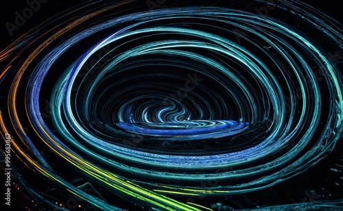 Iridescent Liquid with Undulations and Swirls. Dark Smooth Wallpaper.