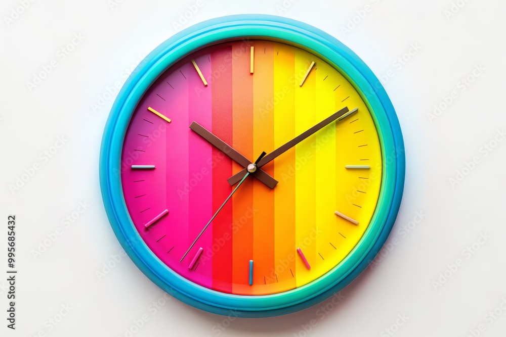 Displaying 3:15, the clock hands elegantly point to the quarter mark, set against a bright white background, Displaying 3:15, the clock hands elegantly point to the quarter mark, set against a bright white background,
