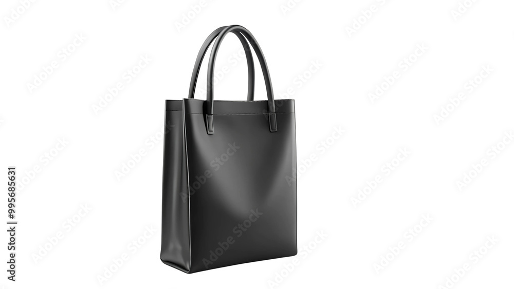 Vertical Black Bag Mockup with Flat Bottom Gusset on White and PNG Background Vertical Black Bag Mockup with Flat Bottom Gusset on White and PNG Background