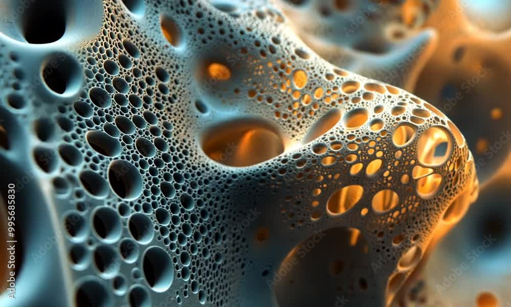 Abstract 3D Render of a Textured Surface with Bubbles and Holes Abstract 3D Render of a Textured Surface with Bubbles and Holes