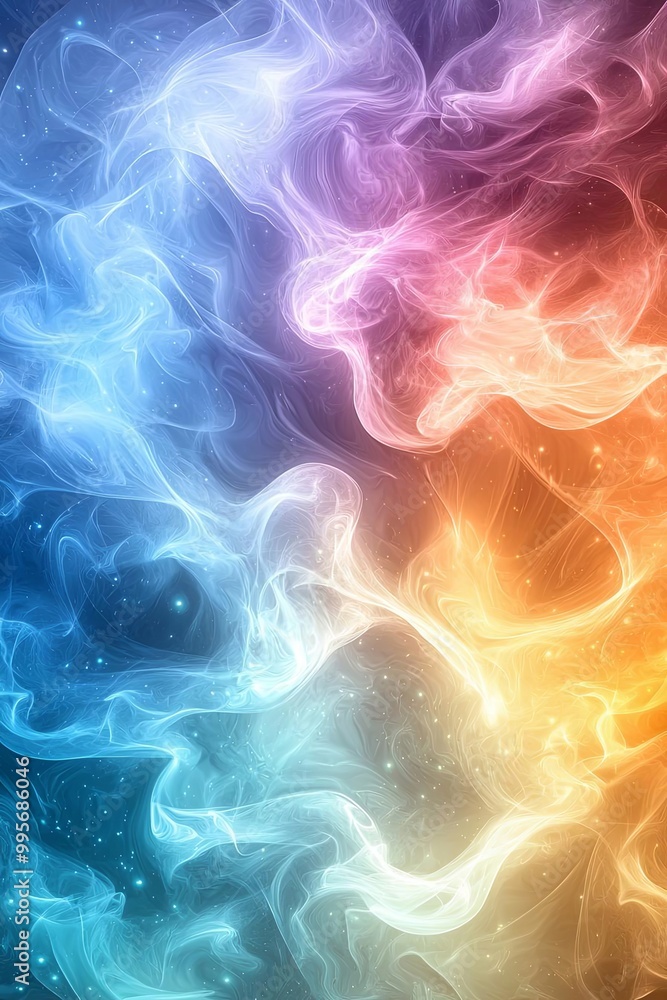 Abstract colorful smoke wave on a dark background. Abstract colorful smoke wave on a dark background.