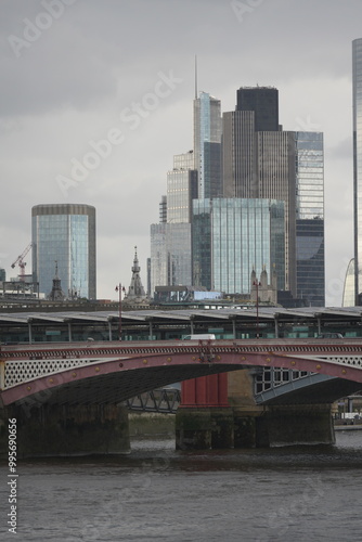 London financial district cityscape, London Architecture, London Skyline, Office Buildings, England United Kingdom Britain, Aerial panoramic view of The City of London cityscape Urban skyline