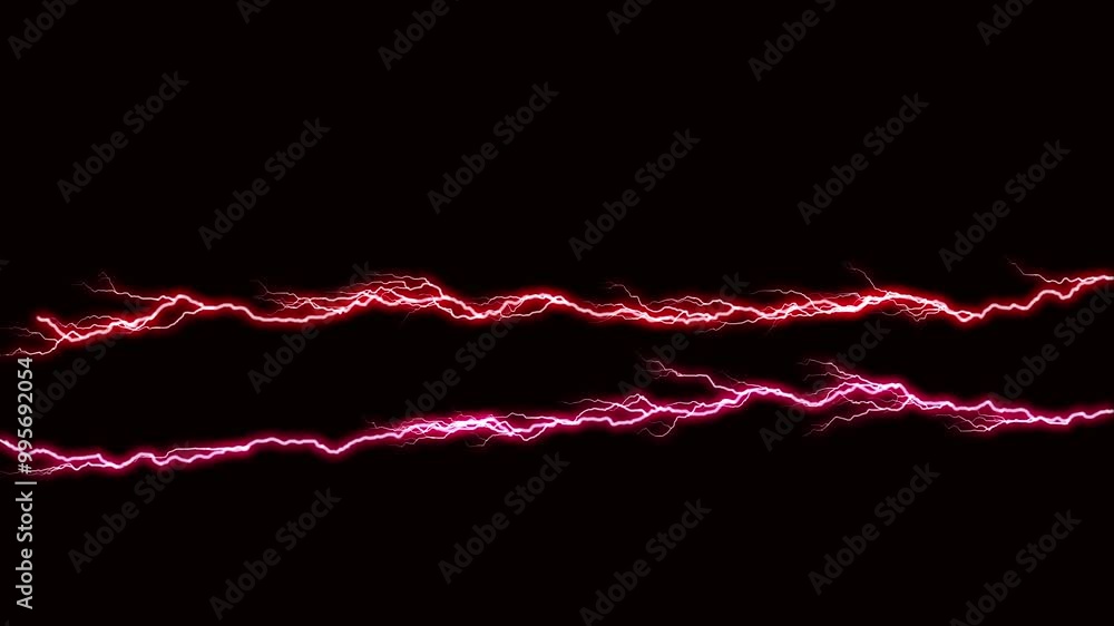 red lightning lined up and flashed. combined with a black background. 3D Animation red lightning lined up and flashed. combined with a black background. 3D Animation