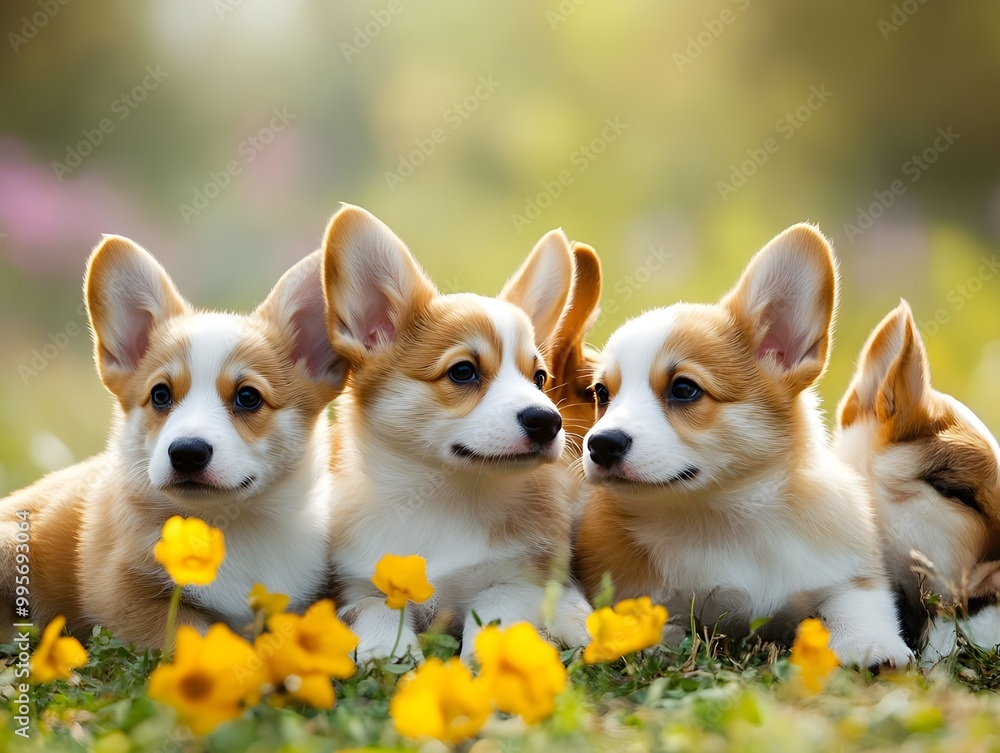 Cuteness Overload: Four Adorable Corgi Puppies Cuteness Overload: Four Adorable Corgi Puppies
