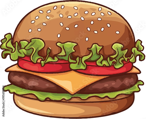 Close up of tasty burger isolated on white background. french fries and the burger with meat, cooking a burger at home. junk fast food.