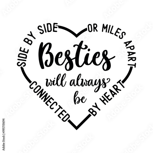 Besties SVG, Best Friends SVG, Friendship SVG PNG, Besties heart Illustration