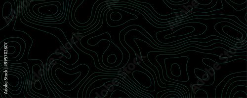 Modern Topographic Map with Geometric Contour Lines and Dark Terrain Patterns for a Luxury Exploration Banner 