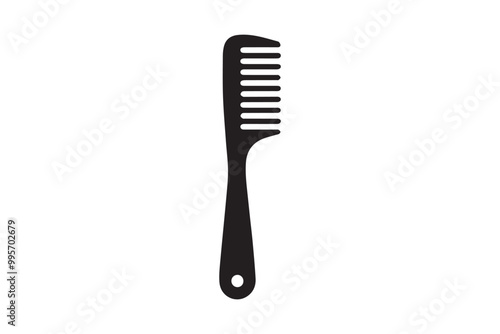  comb glyph clipart vector silhouette isolated in white background