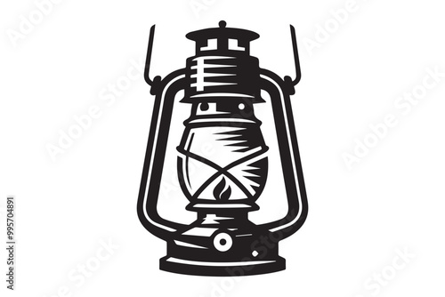 lantern clipart vector silhouette isolated in white background