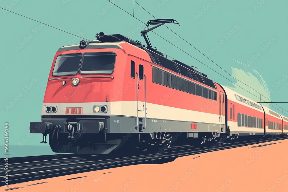 Obraz premium Train graphics, Graphic design, vector graphics, Simple lines, vector art, illustration