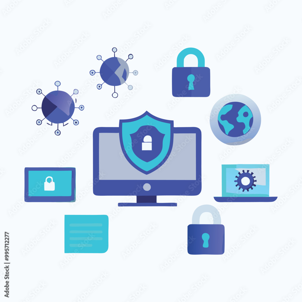 Cyber security infographics vector resources Cyber security infographics vector resources