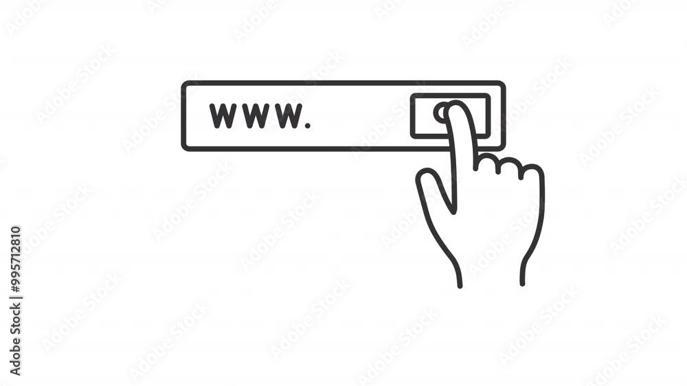 Website search bar line animation. Browser interface animated icon. Scaling letters, moving hand. Black illustration on white background. HD video with alpha channel. Motion graphic Website search bar line animation. Browser interface animated icon. Scaling letters, moving hand. Black illustration on white background. HD video with alpha channel. Motion graphic