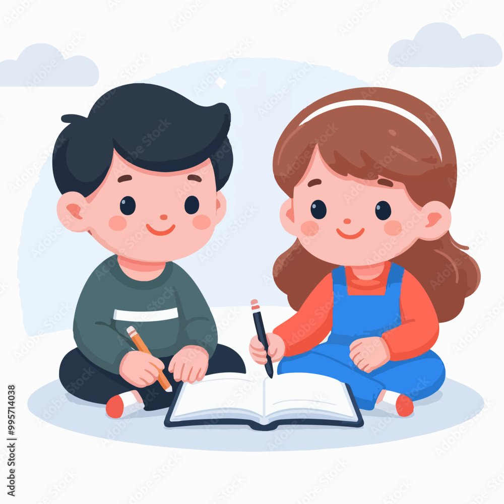 boys and girls studying together boys and girls studying together