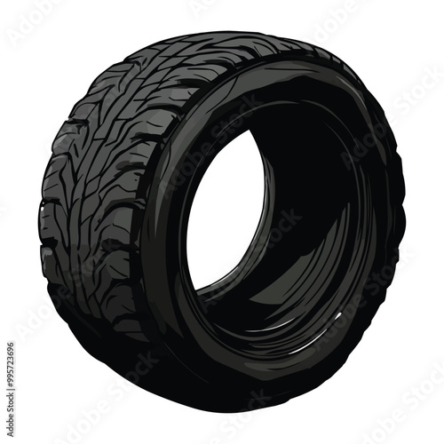 Vector black tire clipart
