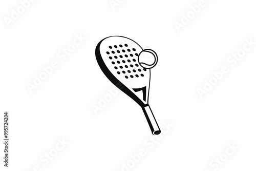 Padel logo padel Racket with ball logo design vector