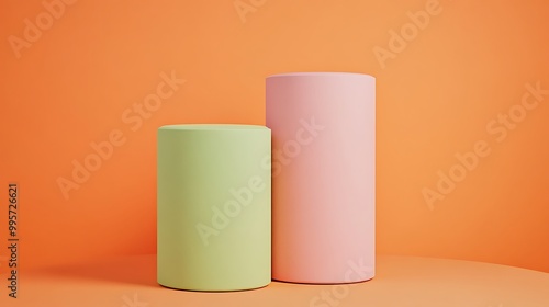 Elegant Minimalistic Stage Designs in Soft Pastel and Bold Colors for Modern Backgrounds