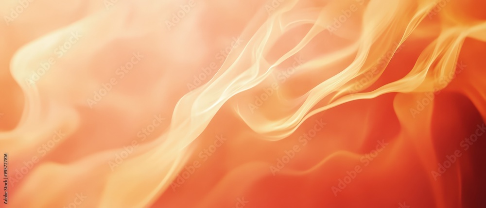 Fototapeta premium Soft Focus Fire with Peach Buzz and Dark Coral Tones Blending into Pastel Earthy Hues Creating a Warm Atmosphere