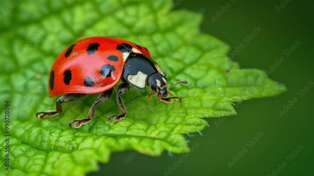 Ladybug on Green Leaf Macro Photography Ladybug on Green Leaf Macro Photography