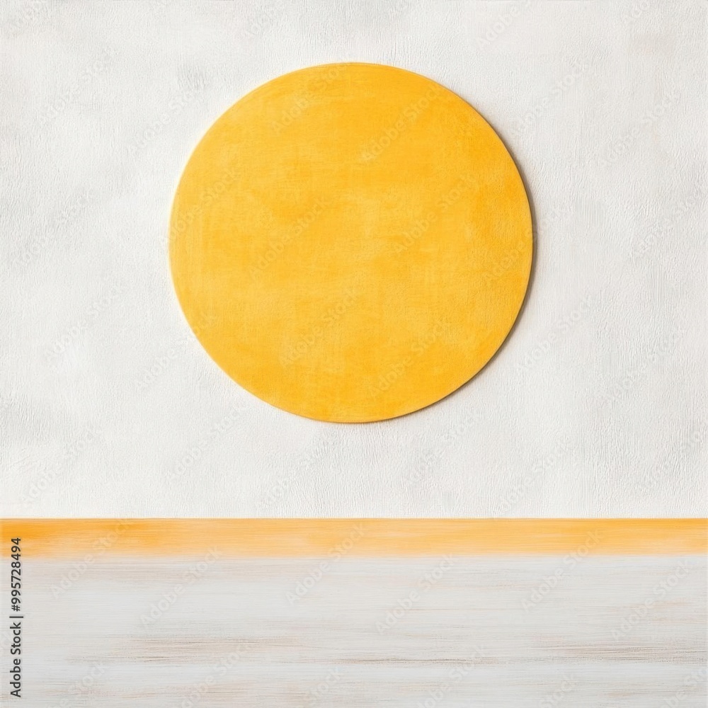 A bright yellow circle against a muted background, evoking warmth and tranquility in a minimalist design. A bright yellow circle against a muted background, evoking warmth and tranquility in a minimalist design.