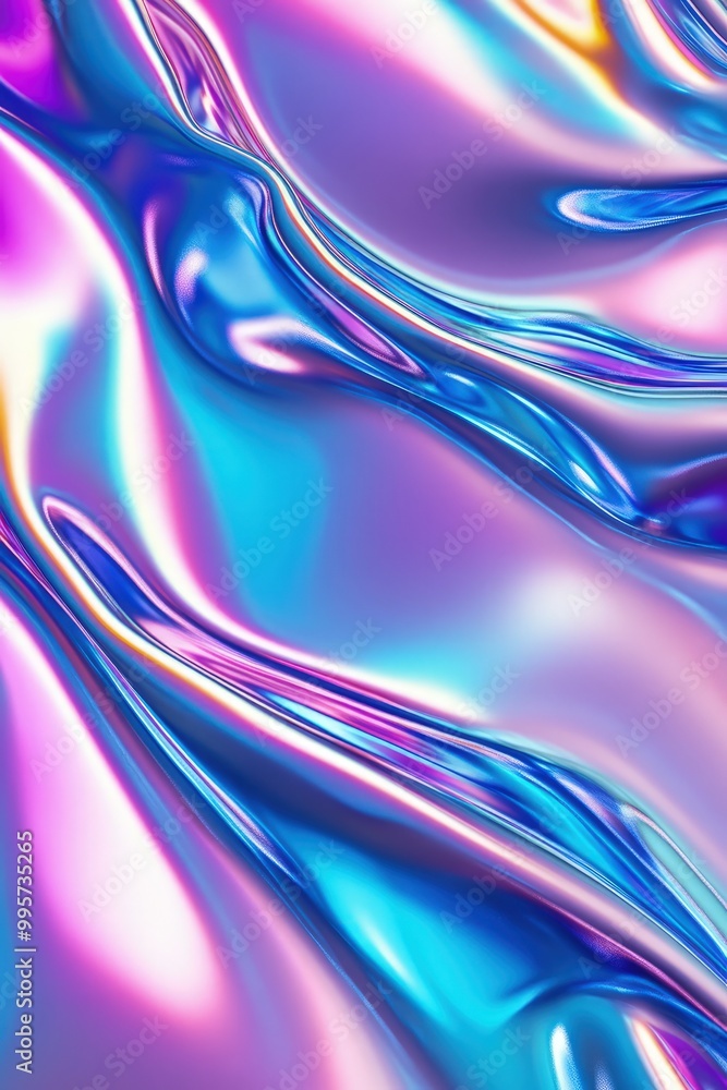 Smooth liquid surface with flowing rainbow chrome texture featuring vibrant colors, metallic reflections, and a futuristic glossy, sleek finish Smooth liquid surface with flowing rainbow chrome texture featuring vibrant colors, metallic reflections, and a futuristic glossy, sleek finish
