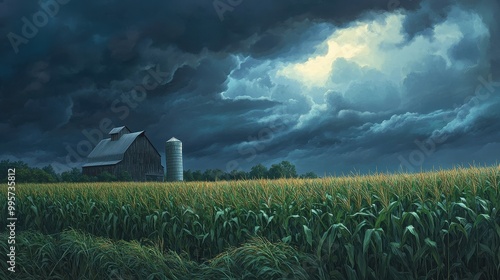 Stormy Skies Over the Heartland: A Dramatic Landscape photo