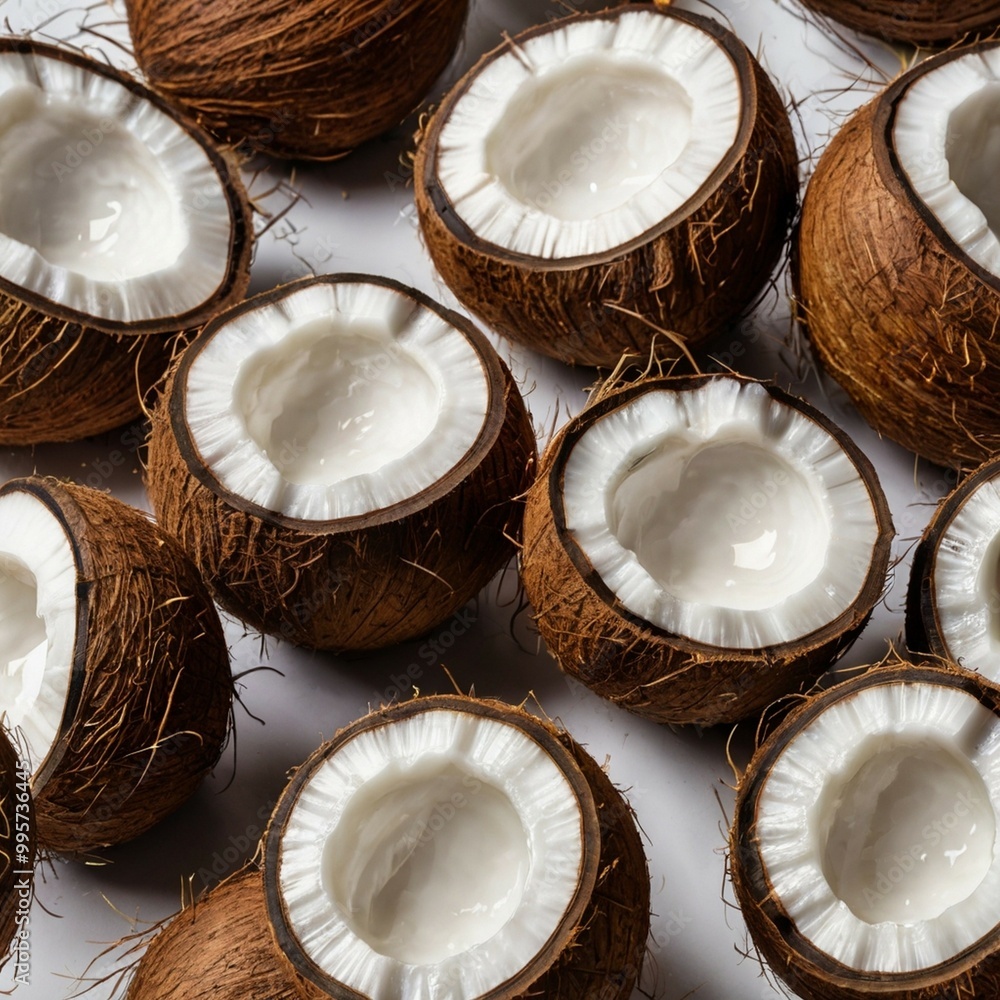 Coconut and oil on Sea Beach with coconut tree Coconut and oil on Sea Beach with coconut tree