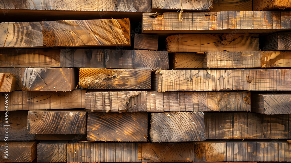 wooden viewed from above. The wooden planks are stacked wooden background. Generative AI. wooden viewed from above. The wooden planks are stacked wooden background. Generative AI.