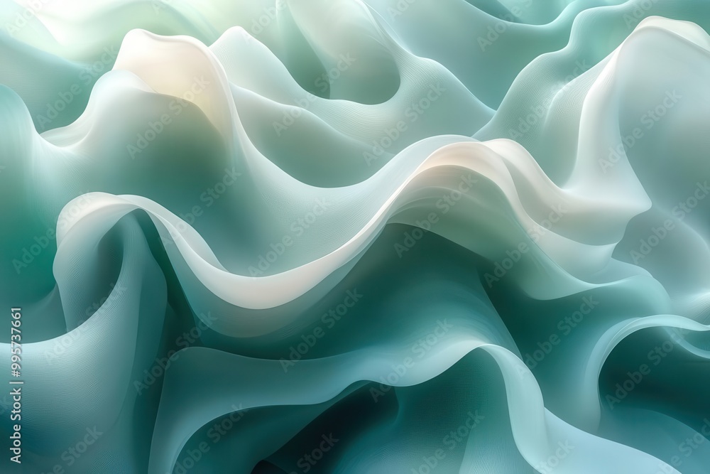 abstract swirl of soft mint green and seafoam blue shapes blending seamlessly into one another evoking tranquility and harmony in a gentle flowing composition abstract swirl of soft mint green and seafoam blue shapes blending seamlessly into one another evoking tranquility and harmony in a gentle flowing composition