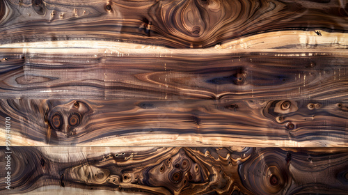 wooden Walnut wood texture. Super long walnut planks texture background wooden background. Generative AI.