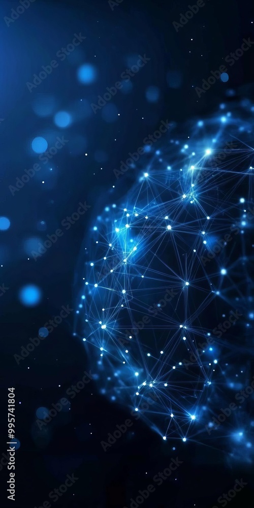 Blockchain illustration background Spherical Perspective