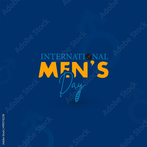 International Men's Day Typography logo lettering, On November 19 International Men's Day celebrates the positive value men bring to the world, their families and communities worldwide.